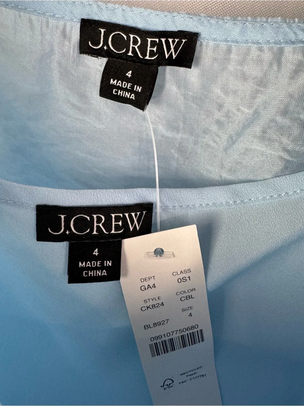 J. Crew Collection Light Sky Calm Blue Organza Slip Mini Dress 4